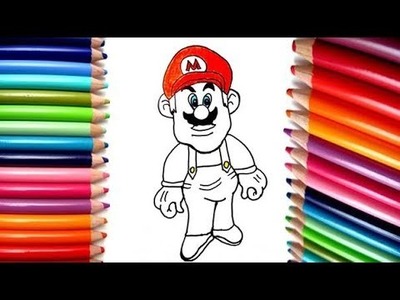 Super Mario  Bros -  Dibujos animados para niños - Dibuja y Colorea