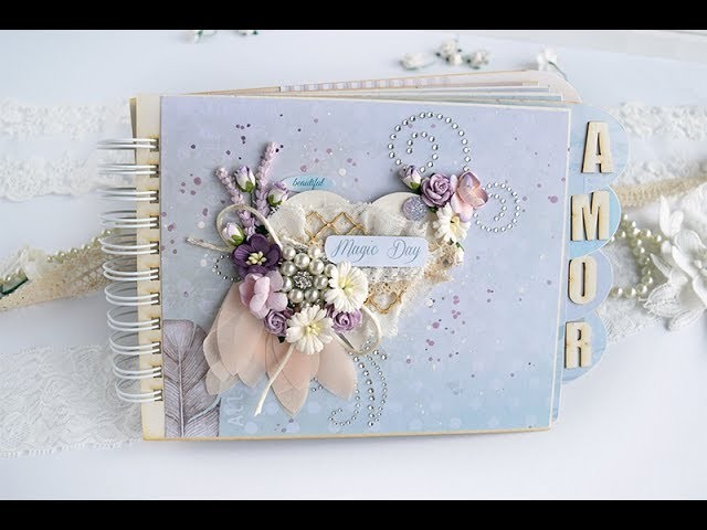 Tutorial de un mini álbum Vintage del KIT de scrapbooking de "KORA projects"