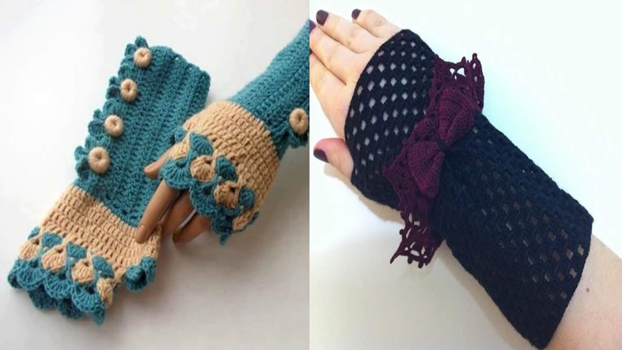 BELLISIMOS GUANTES TEJIDOS A CROCHET