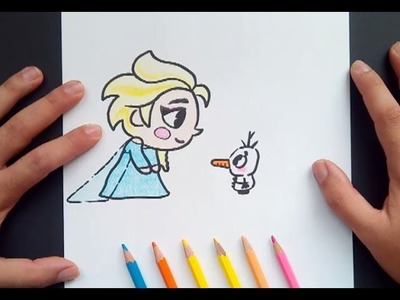 Como dibujar a Elsa paso a paso y a color - Frozen | How to draw Elsa - Frozen