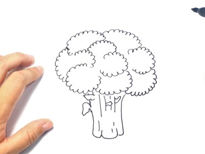 Como dibujar un Brocoli para niños | Dibujo de Brocoli paso a paso