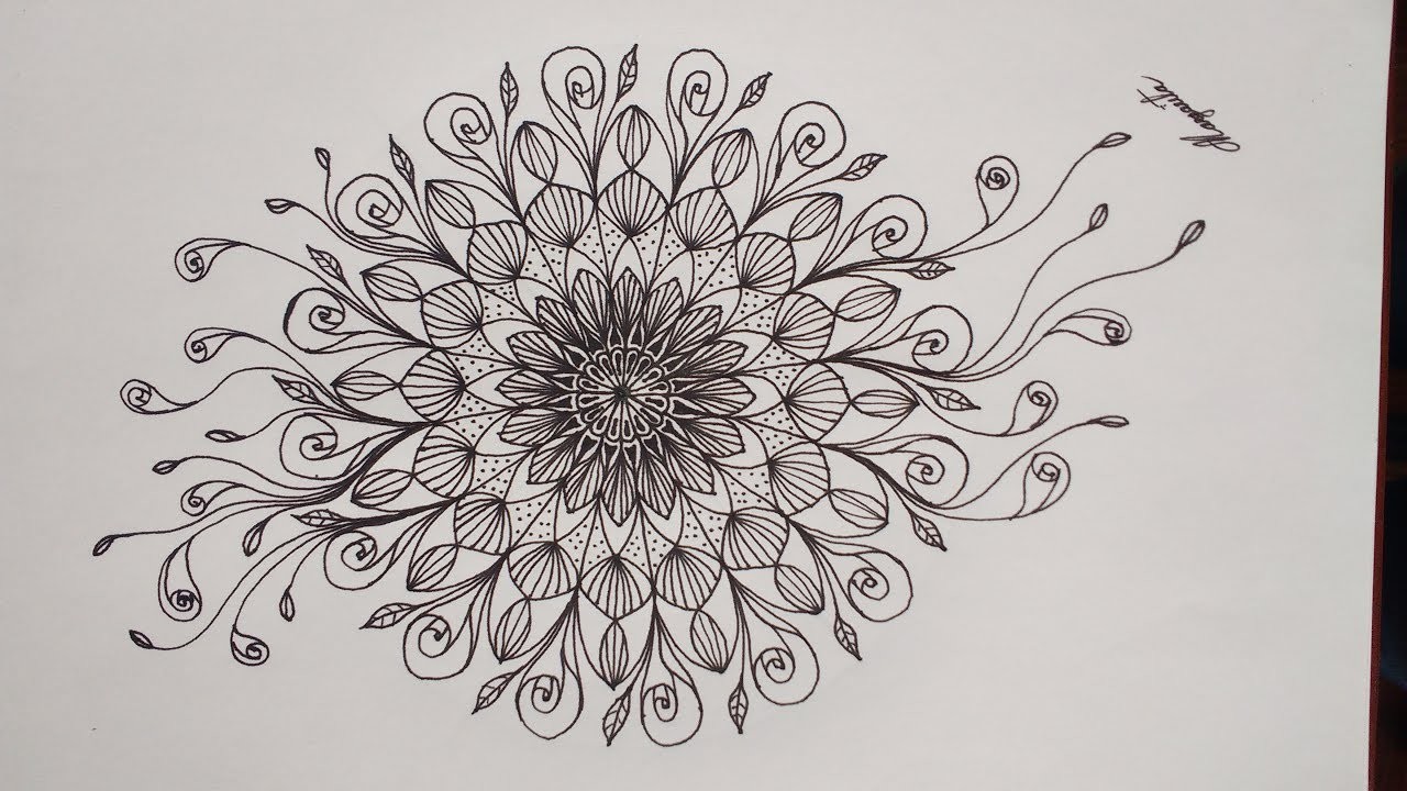 Como Dibujar un Hermoso Mandala Simétrico, fácil. How to Draw a Beautiful Symmetrical, Easy Mandala