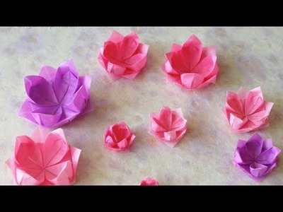 Como hacer flor de loto en origami- flor de loto con papel