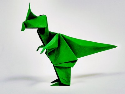 Cómo hacer un dinosaurio fácil de origami | Como fazer um dinossauro de origami fácil