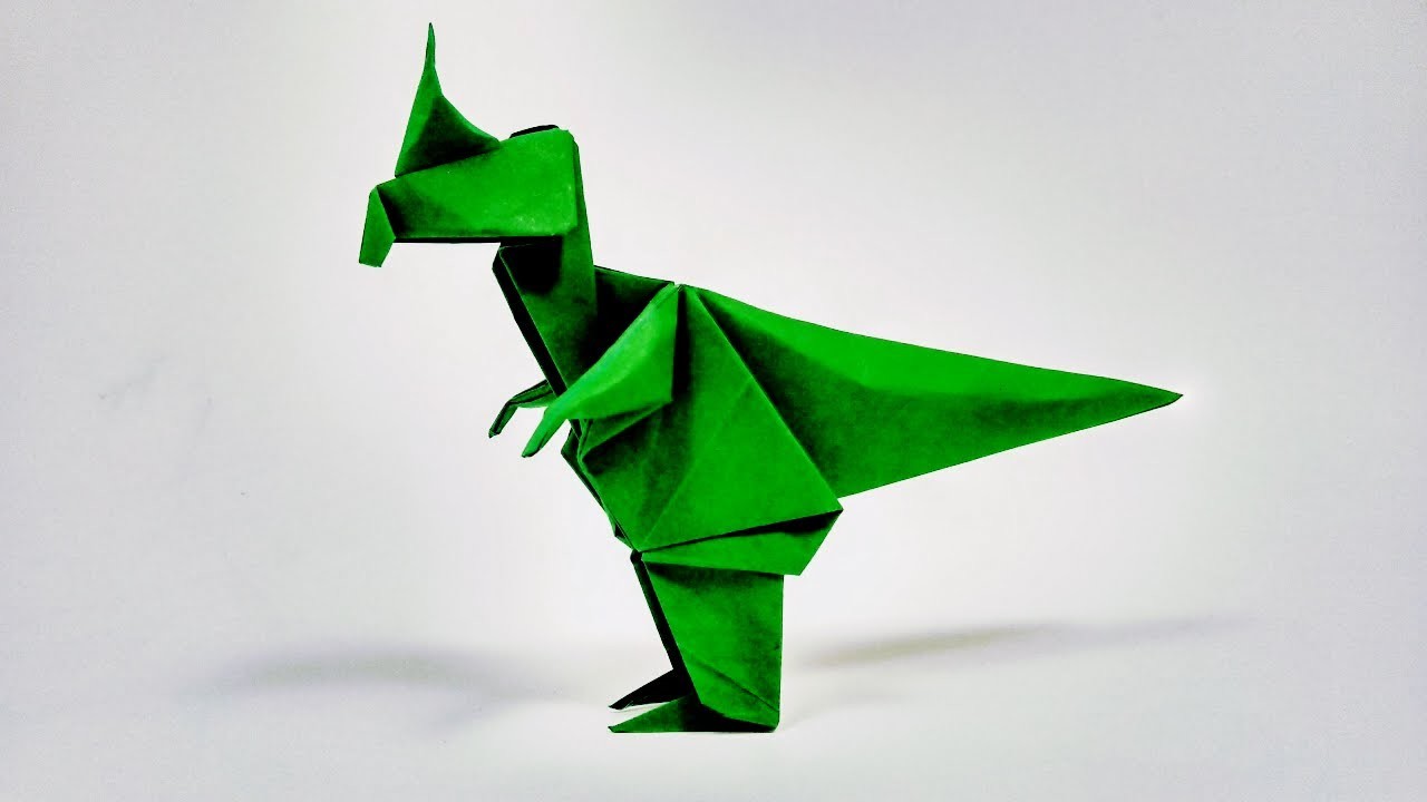 Cómo hacer un dinosaurio fácil de origami | Como fazer um dinossauro de origami fácil