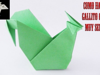Como hacer un gallito de papel en origami muy facil