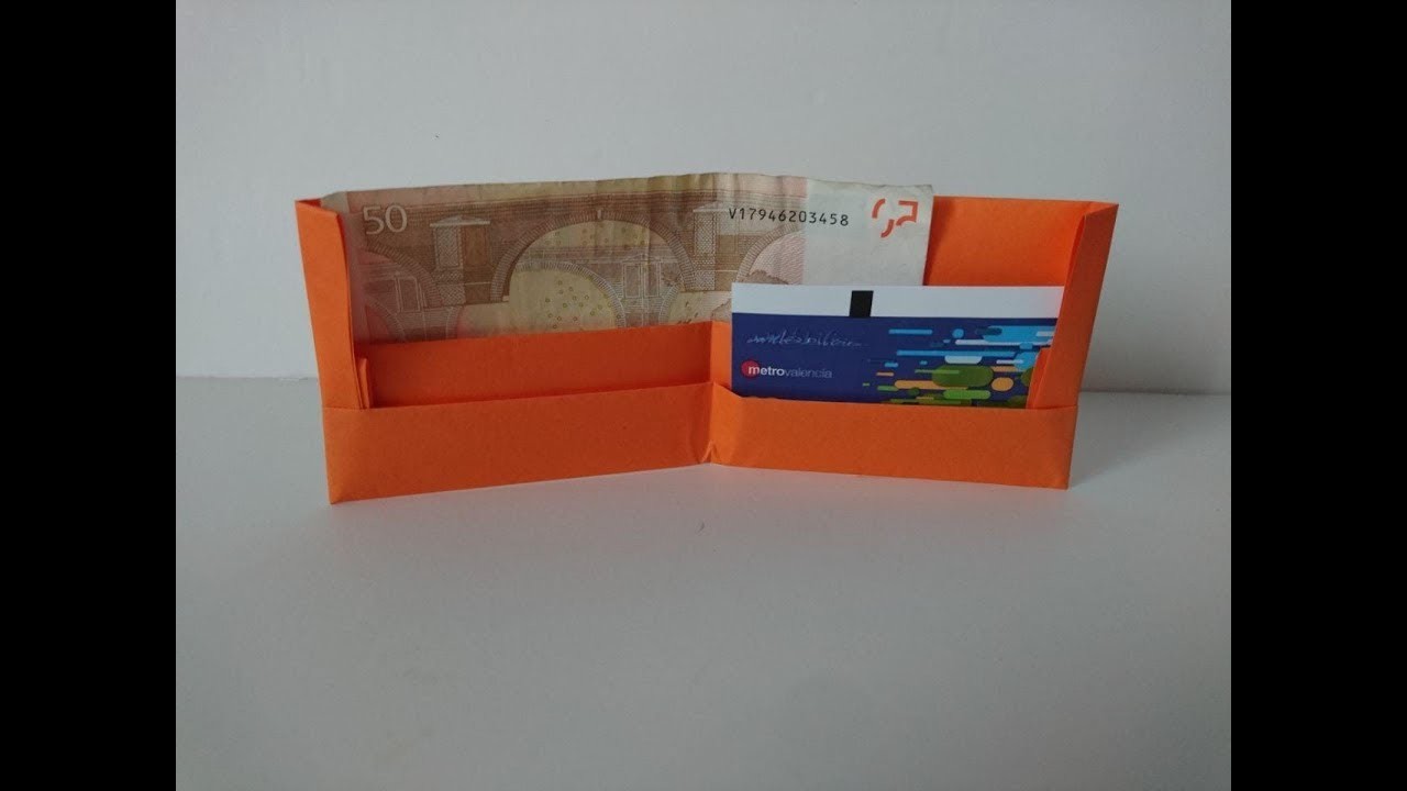 Como hacer una cartera de papel muy facil - Origami sencillo