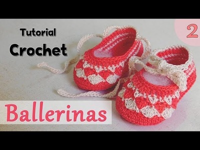 Como tejer a crochet ballerinas, zapatitos para bebes (2.2)