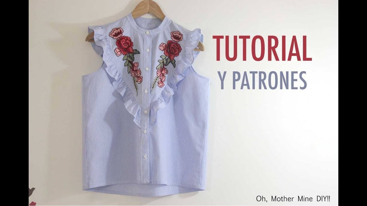 DIY Costura: Camisa con volante bordada (patrones gratis)
