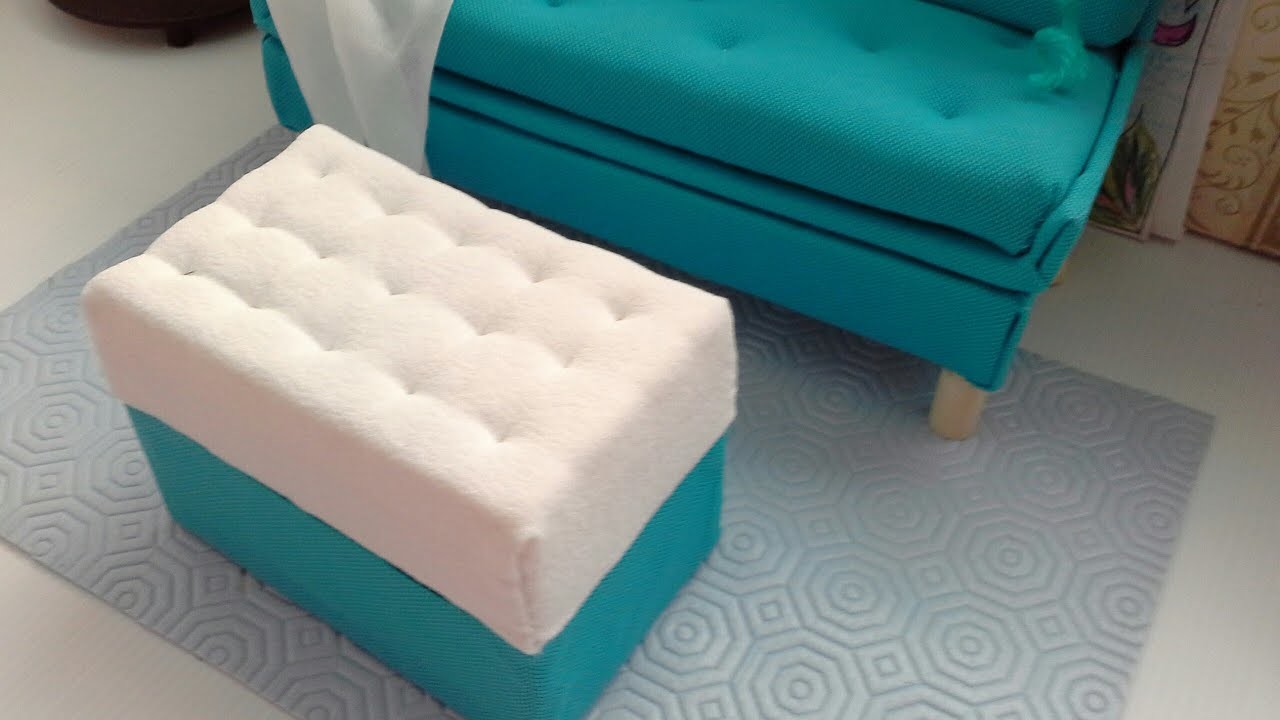 Manualidad : Ottoman.mesa de sala para muñecas barbie ♡ DIY ottoman.coffee table for barbie dolls