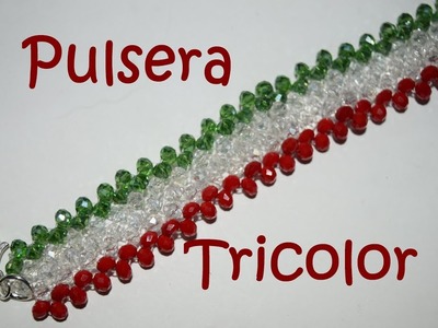 Pulsera Tricolor - Tutorial - DIY - Mexico