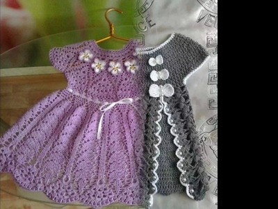 Vestidos tejidos a crochet para niña