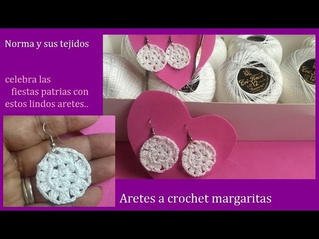 Aretes a crochet margaritas