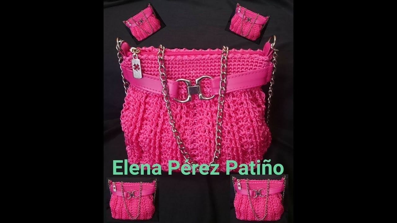 BOLSA  CROCHET 1 DE 2  (VARIACION)  PUNTO RELIEVE