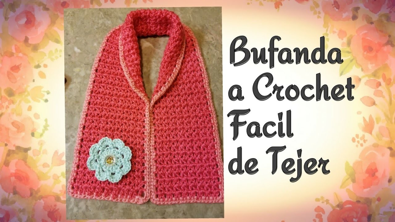 Bufanda a Crochet Facil de Tejer con Punto V Stitch