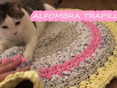 Como hacer alfombra de trapillo facil a crochet  |TECNICA DE TRAPILLO