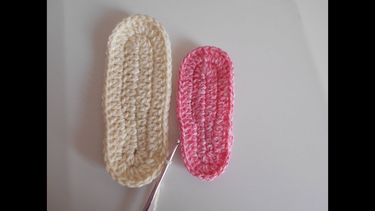 Como hacer plantillas a crochet para zapato de bebe en diferentes tallas
