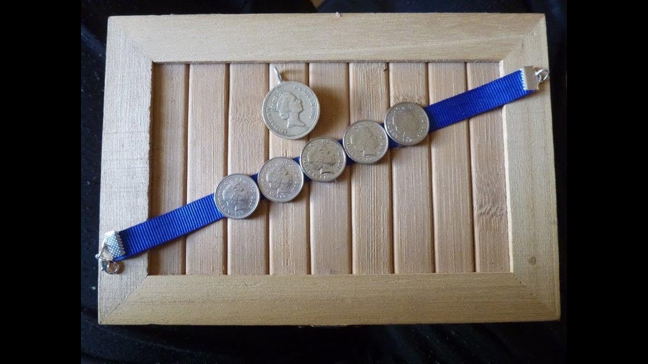 Como hacer una pulsera y un colgante con monedas DIY