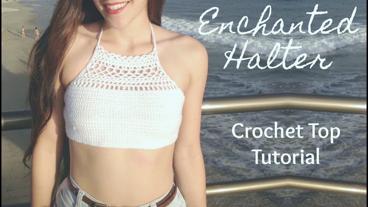 Crochet Top: Enchanted Halter.  Subtítulos en Español
