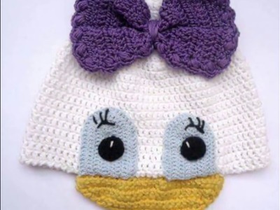 GORRITOS PARA BEBES CON DISEÑO TEJIDAS A CROCHET Y  PALILLO