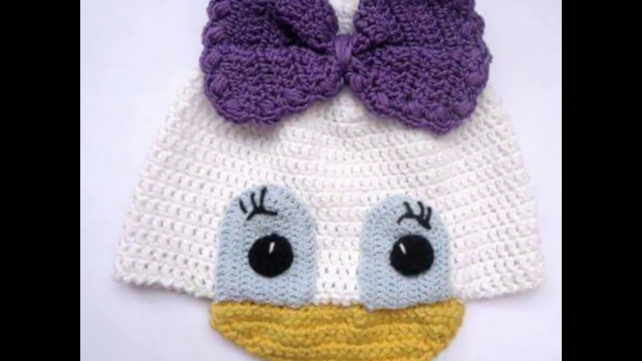 GORRITOS PARA BEBES CON DISEÑO TEJIDAS A CROCHET Y  PALILLO