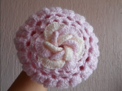 Gorro a crochet para bebe con flor 3D paso a paso