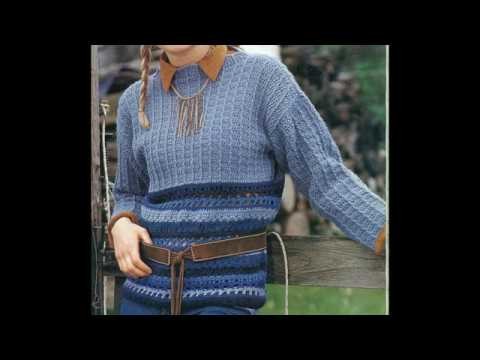 Gráficos para tejer jersey con canesú a rayas a crochet