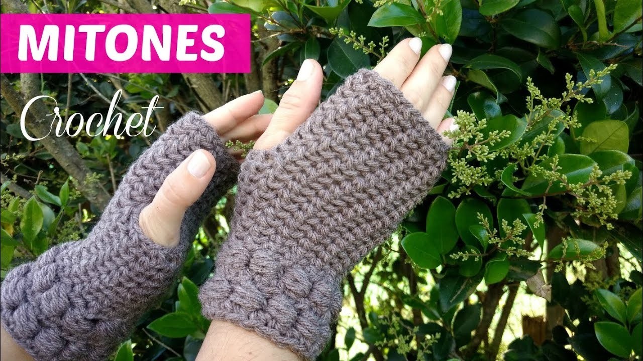 Guantes sin dedos tejidos a crochet tutorial