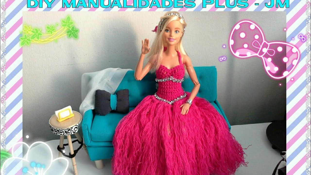 Manualidad * crochet *:video 1de 3.Vestido para muñecas barbie????DIY crochet dress for barbie dolls