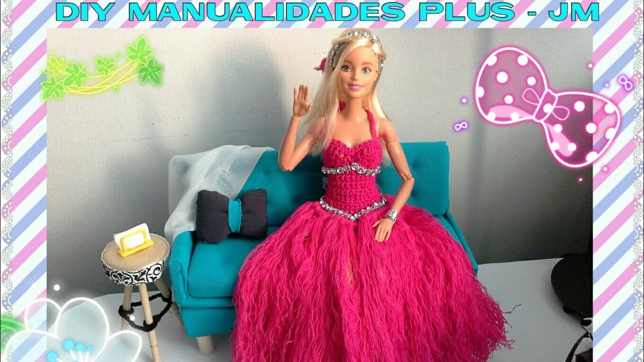 Manualidad * Crochet *:video 2 de 3.Vestido para muñecas barbie ????crochet dress for barbie dolls