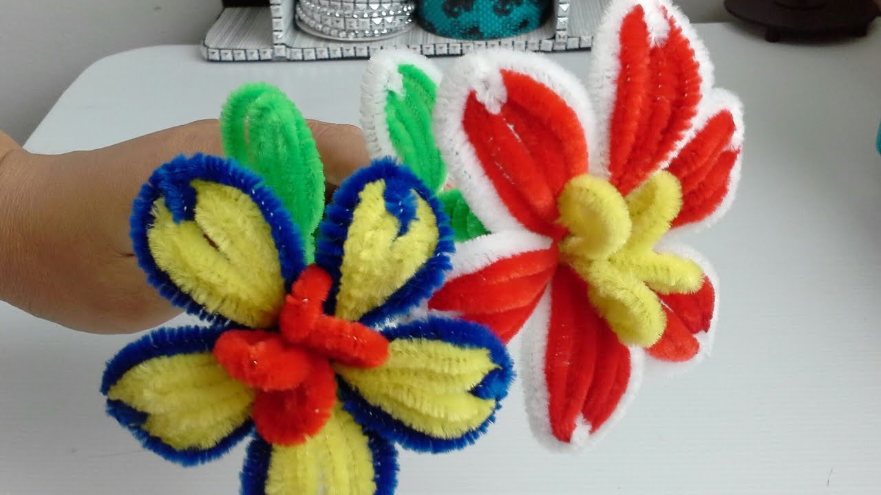 Manualidad : flores hechas con limpia pipas ???? DIY pipe cleaners flowers