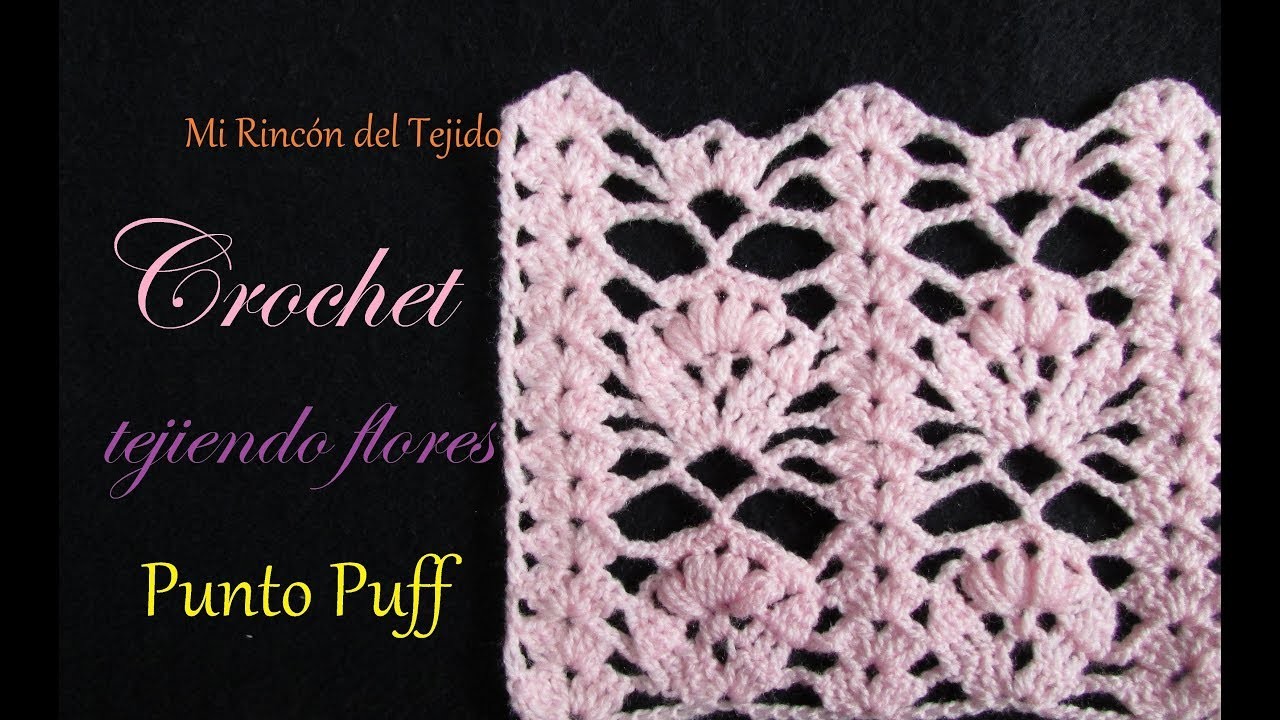 Paso a paso flores con punto puff a crochet | Step by step  crocheting flowers using puff stitch