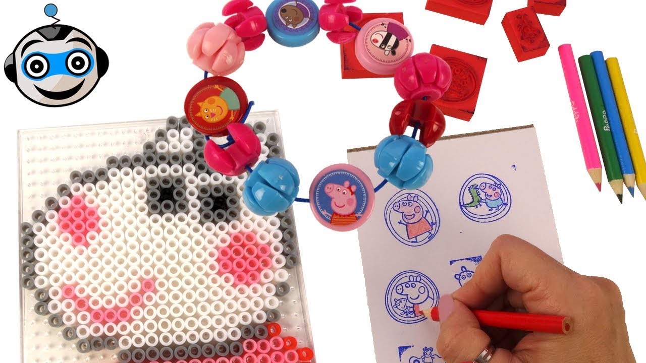 Pulseras, Mosaicos y Sellos DIY Manualidades de Peppa Pig