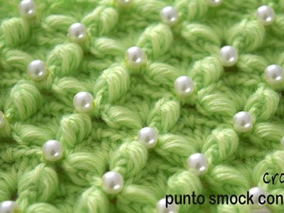 Punto smock con puffs tejido a crochet - Tejiendo Perú