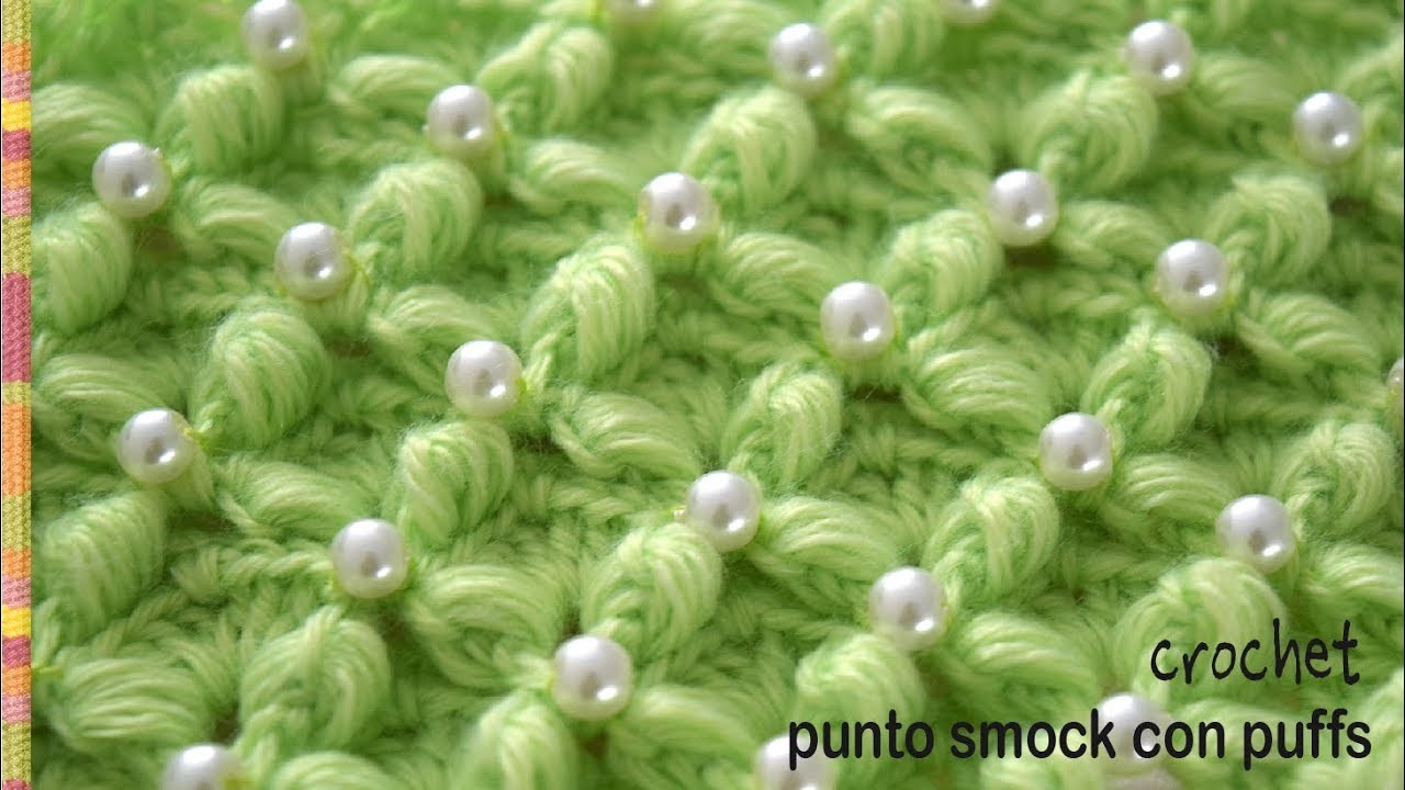 Punto smock con puffs tejido a crochet - Tejiendo Perú