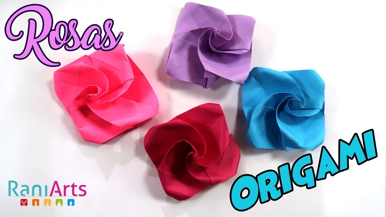 Rosas de Origami fáciles! - PASO A PASO - DIY