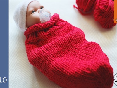 Cocoon-Capullo-Portabebé para recién nacido tejido en dos agujas-Soy Woolly
