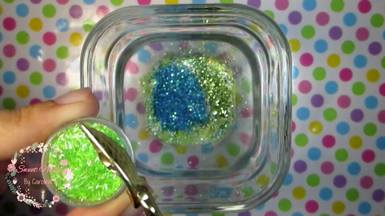 Cómo Hacer Acrílico VERDE con Glitters  SÚPER BRILLOSO!. DIY Glitter Mix