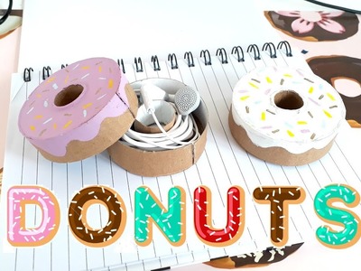 DIY ♡ Donut ♡  Para guardar tus audifonos  ♡ Caja en forma de Dona