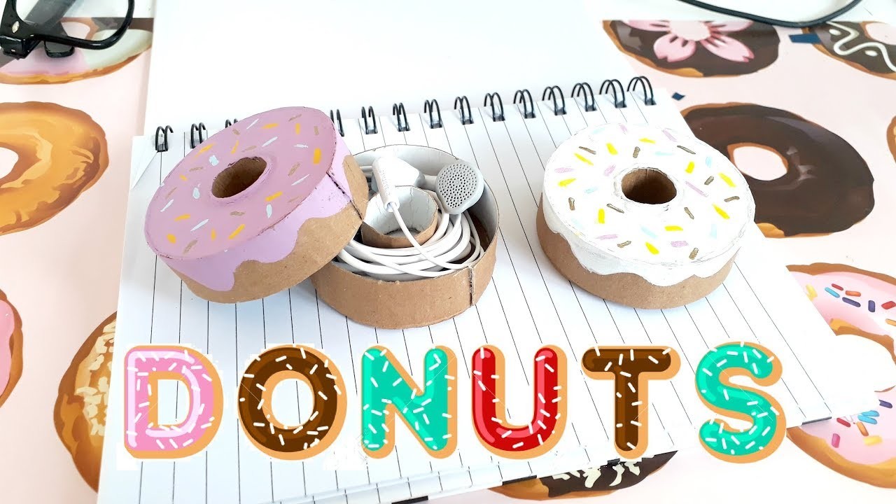 DIY ♡ Donut ♡  Para guardar tus audifonos  ♡ Caja en forma de Dona