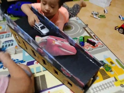 DIY:Pista con túnel con cajas para carritos de juguetes|DIY: Track with Tunnel made of cardboard