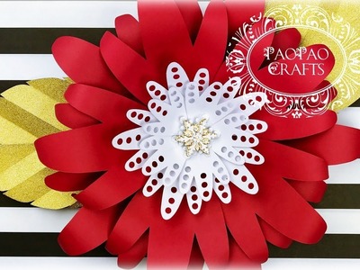 Flor gigante de papel | Moldes GRATIS | Flor Navidad | Flores de papel | Giant paper flower
