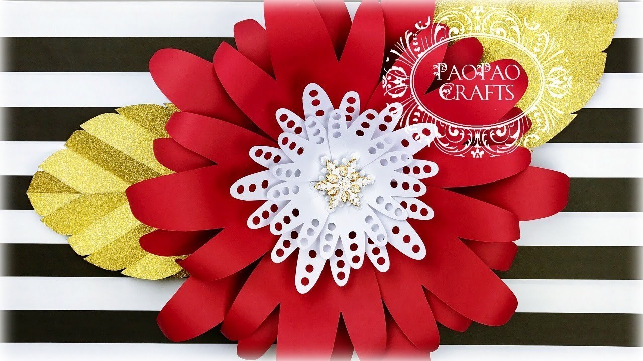 Flor gigante de papel | Moldes GRATIS | Flor Navidad | Flores de papel | Giant paper flower