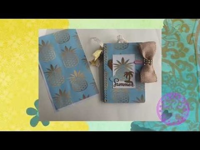 Mini cuaderno decorado con Piñas