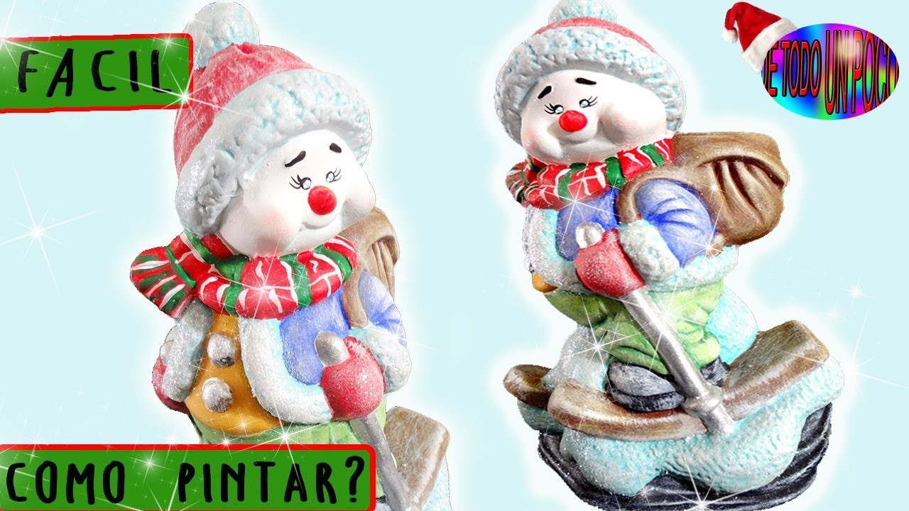 Muñeco de nieve navideño en ceramica - Snowman. Christmas