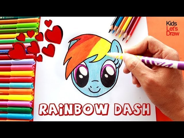 My Little Pony Rainbow Dash Dibujando Paso a Paso Fácil | How to Draw MLP Rainbow Dash