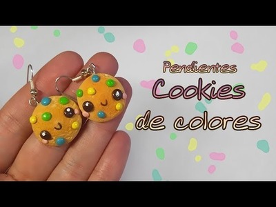 Pendientes CookieS de colores Kawaii - Polymer clay Tutorial | FIMO | PORCELANA |