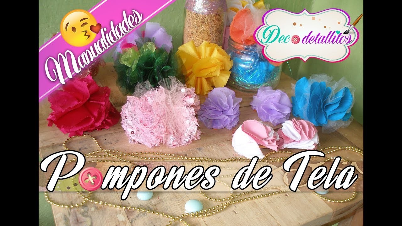 Pompones de Tela Reciclable. Manualidades Faciles