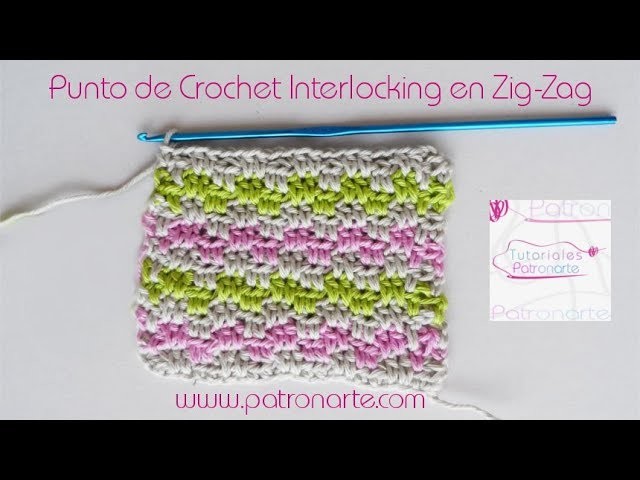 Punto de Crochet Interlocking en Zig-Zag