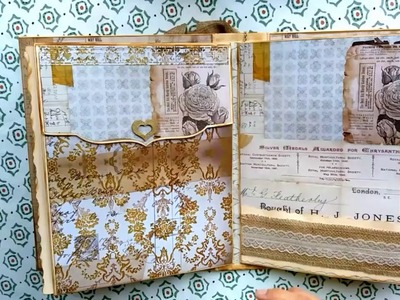 Álbum scrapbook 24x29,5 cm. Con la colección de papeles Memorandum de Tim Holtz *Vendido